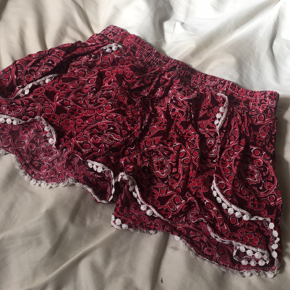 Fun pattern silk shorts